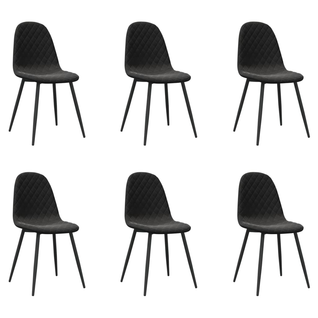 Eetkamerstoelen 6 st fluweel zwart - AllerleiShop