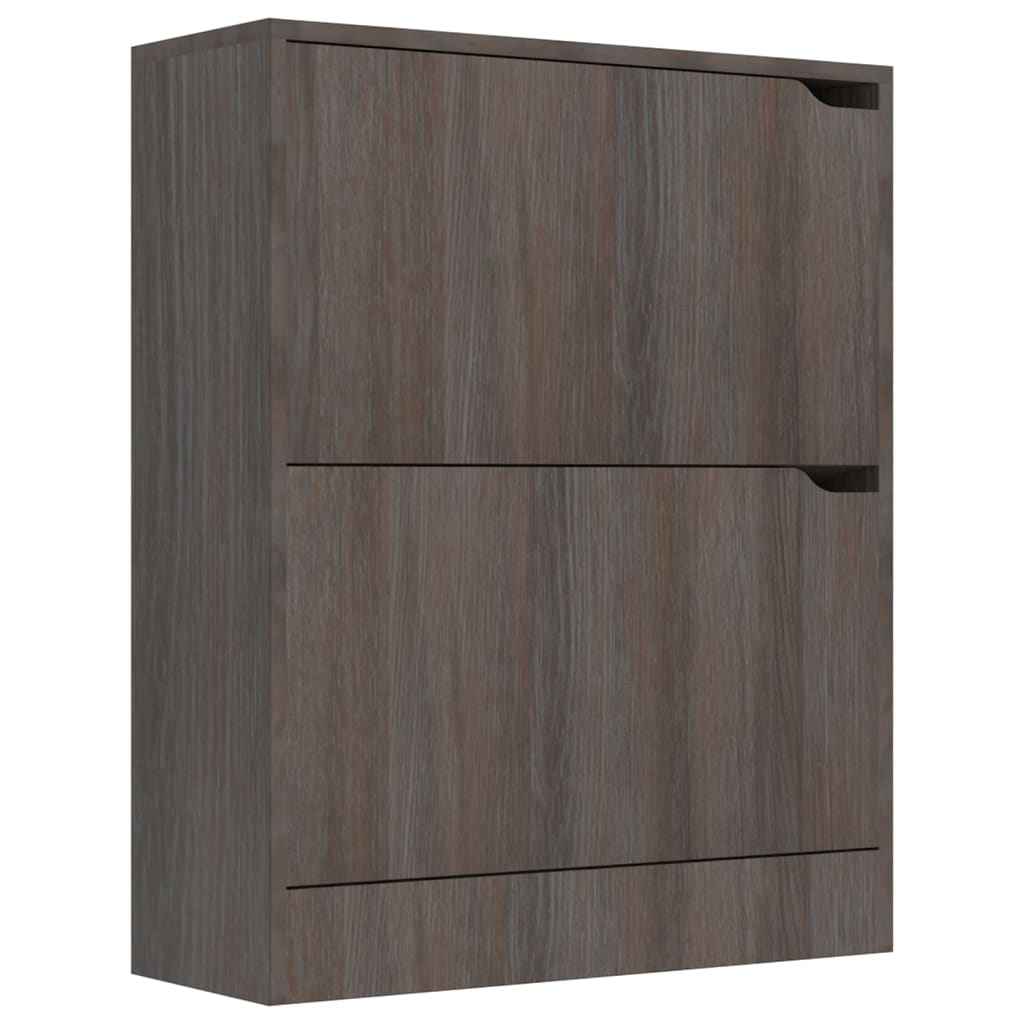 Schoenenkast 2 deuren 59x24x74 cm bewerkt hout sonoma eiken - AllerleiShop