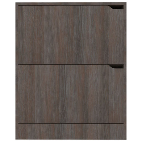 Schoenenkast 2 deuren 59x24x74 cm bewerkt hout sonoma eiken - AllerleiShop