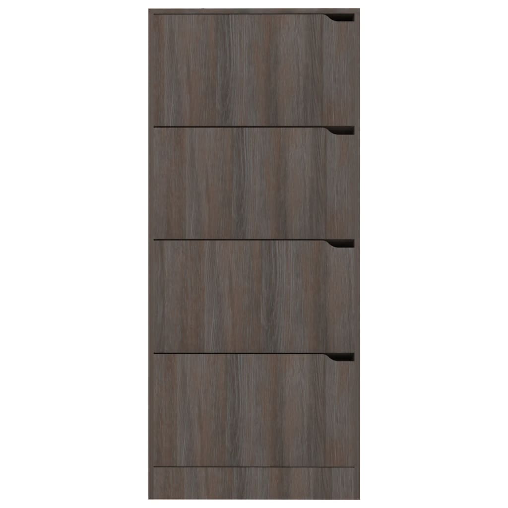 Schoenenkast met 4 deuren 59x24x136 cm bewerkt hout grijs eiken - AllerleiShop