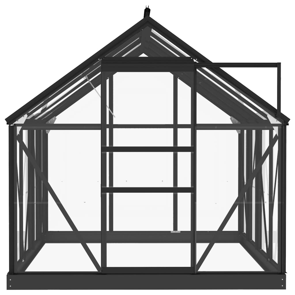 Kweekkas 155x200,5x191 cm aluminium en glas antracietkleurig