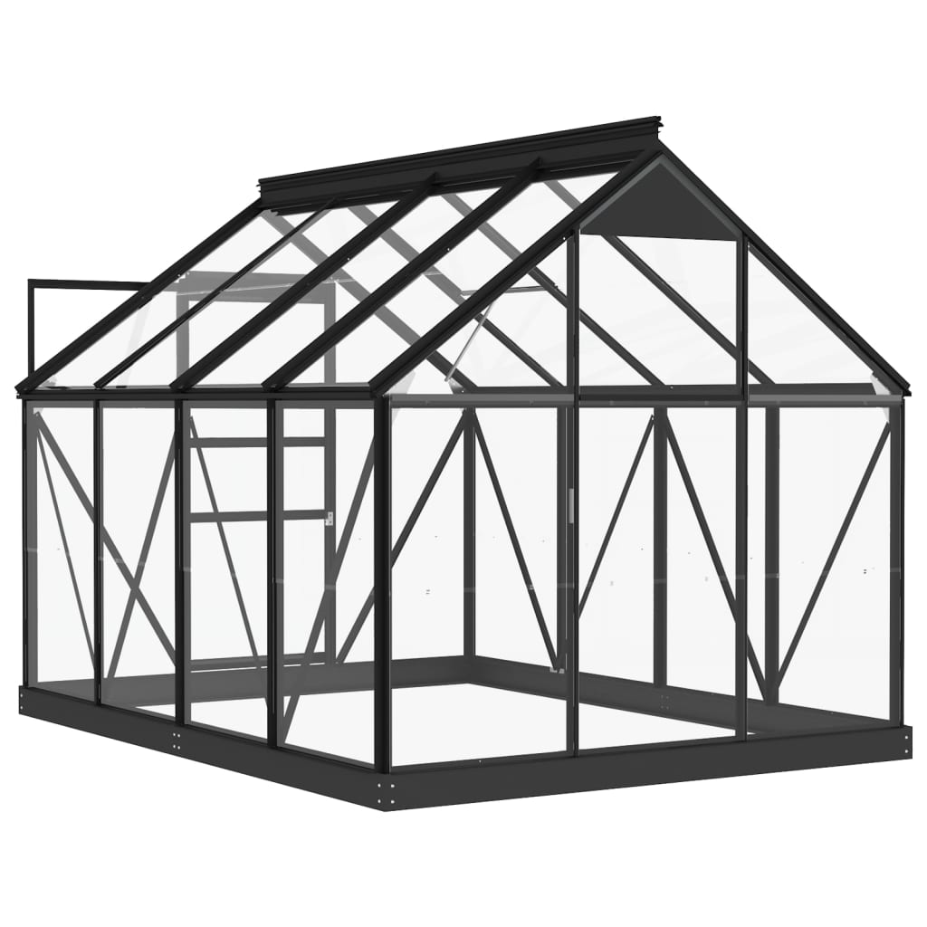 Kweekkas 155x200,5x191 cm aluminium en glas antracietkleurig