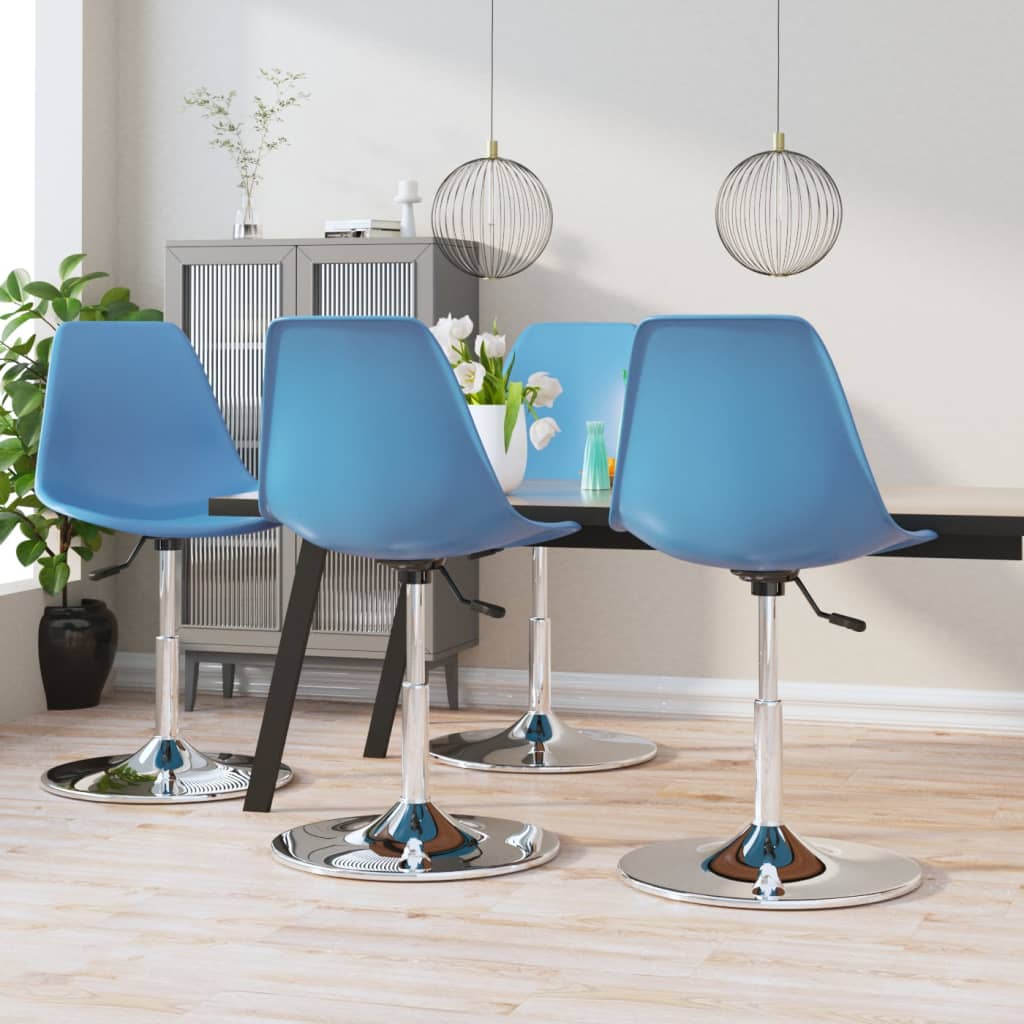 Eetkamerstoelen draaibaar 4 st PP blauw - AllerleiShop