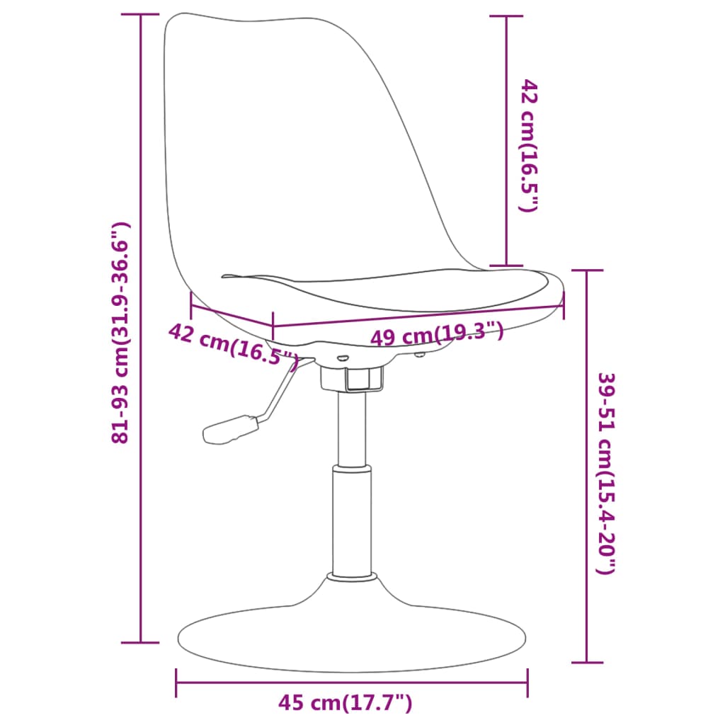 Eetkamerstoelen 4 st draaibaar stof lichtgrijs - AllerleiShop