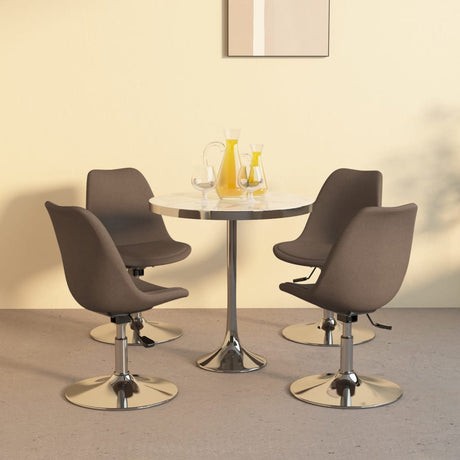 Eetkamerstoelen 4 st draaibaar stof taupe - AllerleiShop