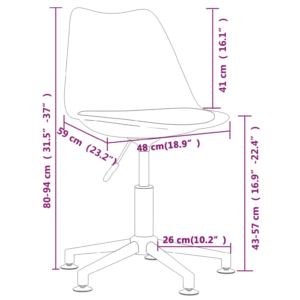 Eetkamerstoelen draaibaar 2 st stof bruin - AllerleiShop