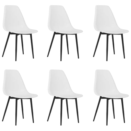 Eetkamerstoelen 6 st PP wit - AllerleiShop