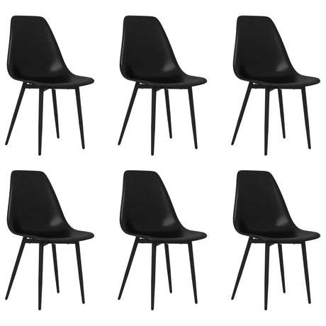 Eetkamerstoelen 6 st PP zwart - AllerleiShop