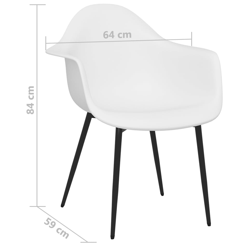 Eetkamerstoelen 6 st PP wit - AllerleiShop