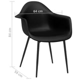 Eetkamerstoelen 6 st PP zwart - AllerleiShop