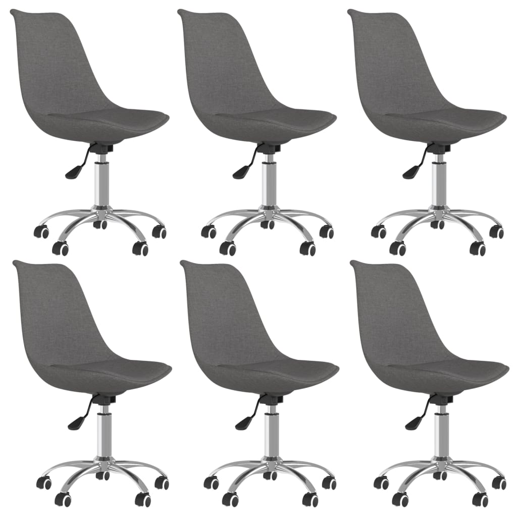 Eetkamerstoelen 6 st draaibaar stof donkergrijs - AllerleiShop