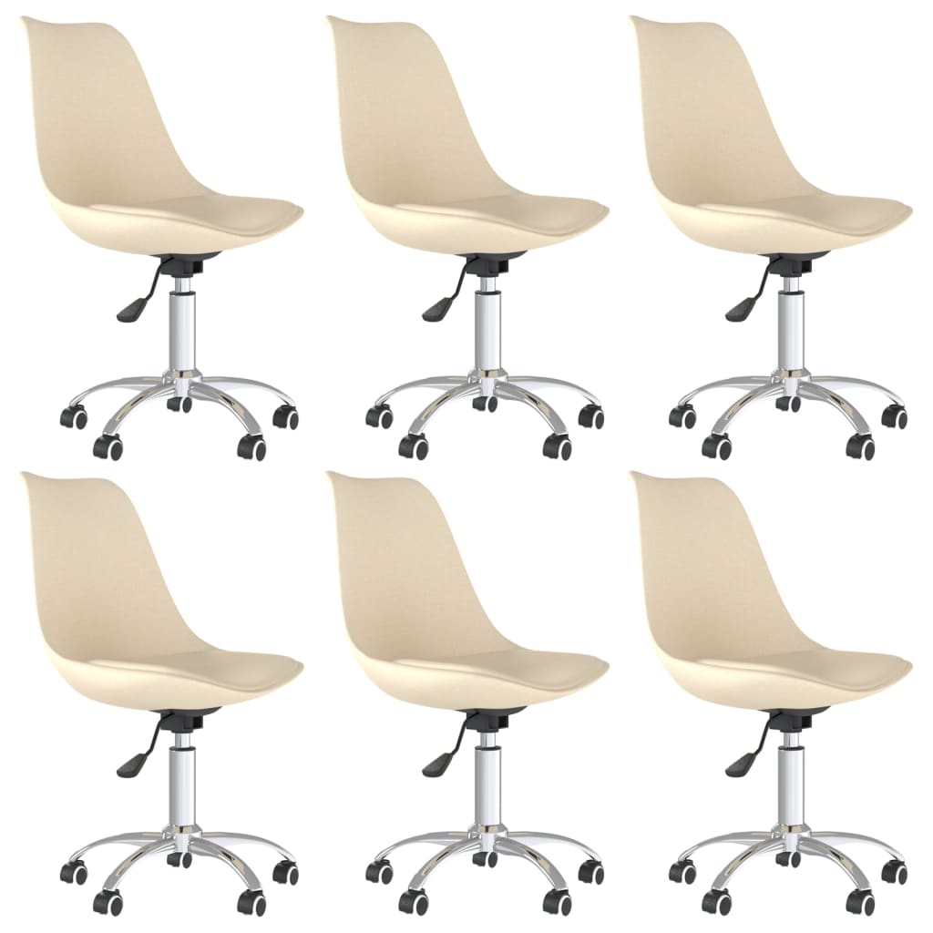 Eetkamerstoelen 6 st stof crèmekleurig - AllerleiShop