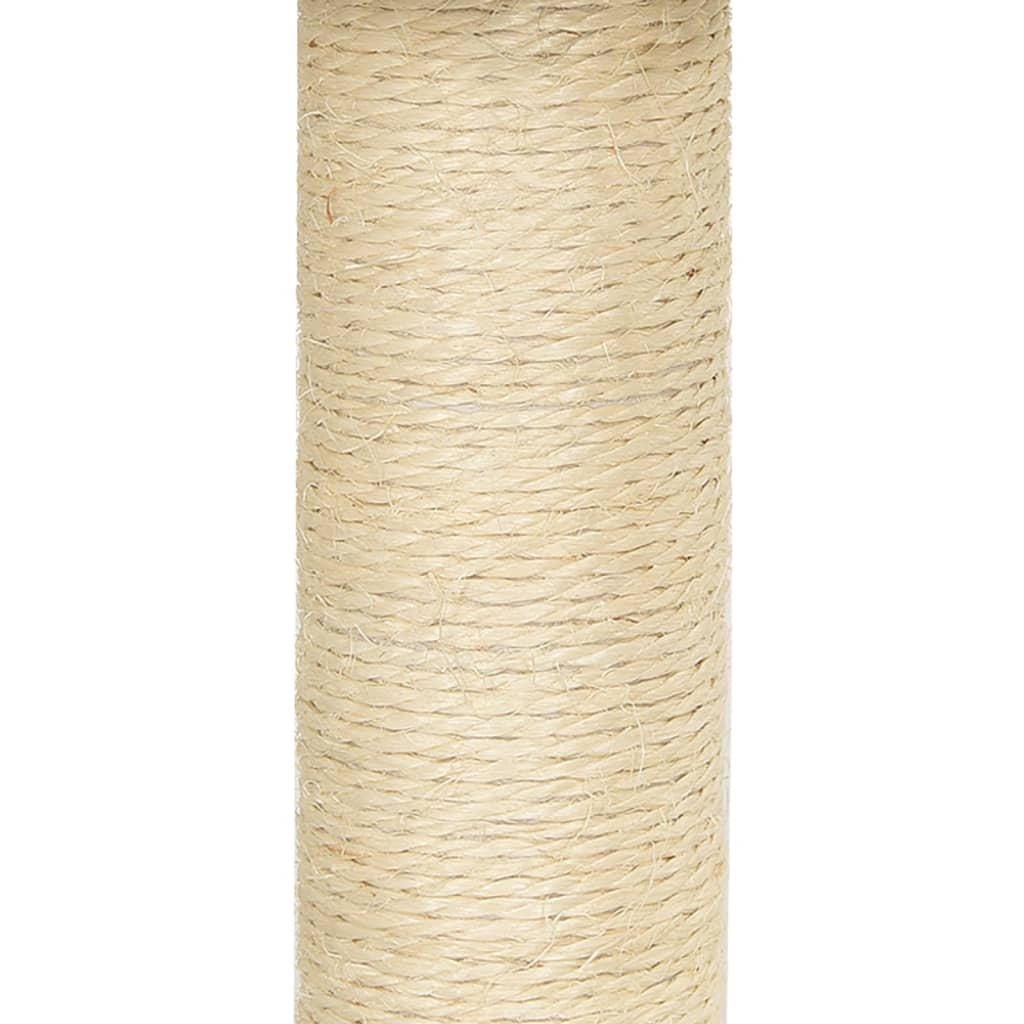 Kattenmeubel met sisal krabpalen 155 cm crèmekleurig