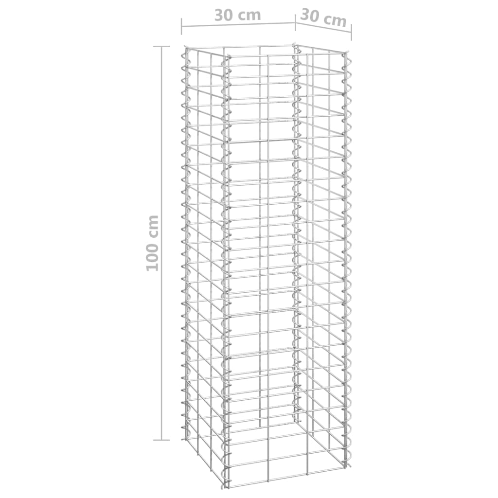 Schanskorf plantenbakken 3 st verhoogd 30x30x100 cm ijzer