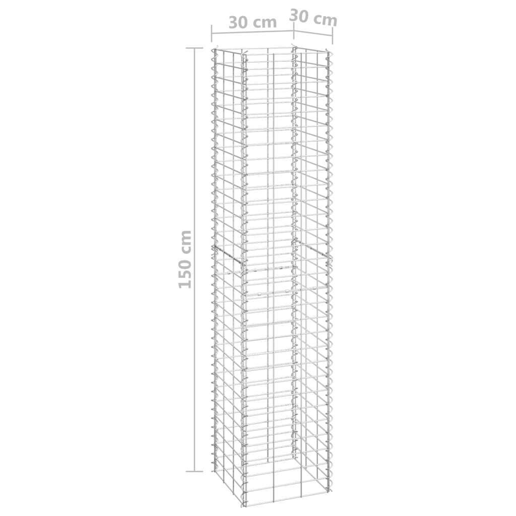 Schanskorf plantenbakken 4 st 30x30x50/100/150/200 cm ijzer