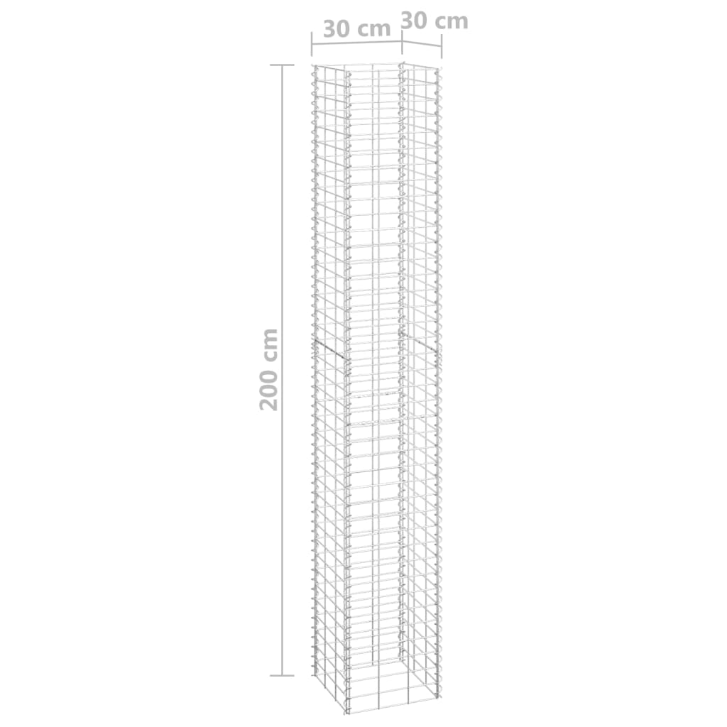 Schanskorf plantenbakken 4 st 30x30x50/100/150/200 cm ijzer