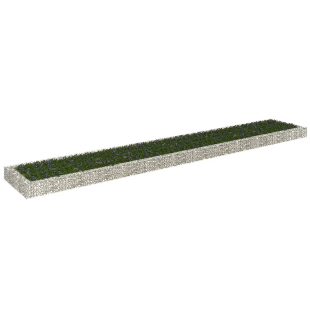 Gabion plantenbak verhoogd 600x100x20 cm gegalvaniseerd staal