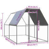 Kippenhok 2x4x2 m gegalvaniseerd staal - AllerleiShop