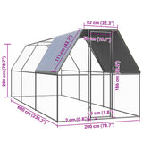 Kippenhok 2x6x2 m gegalvaniseerd staal - AllerleiShop