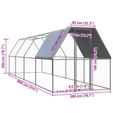 Kippenhok 2x8x2 m gegalvaniseerd staal - AllerleiShop