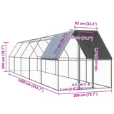 Kippenhok 2x10x2 m gegalvaniseerd staal - AllerleiShop