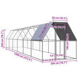 Kippenhok 2x12x2 m gegalvaniseerd staal - AllerleiShop