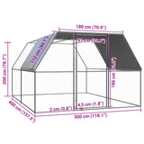 Kippenhok 3x4x2 m gegalvaniseerd staal - AllerleiShop