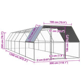 Kippenhok 3x12x2 m gegalvaniseerd staal - AllerleiShop