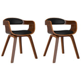 Eetkamerstoelen 2 st gebogen hout en kunstleer zwart - AllerleiShop