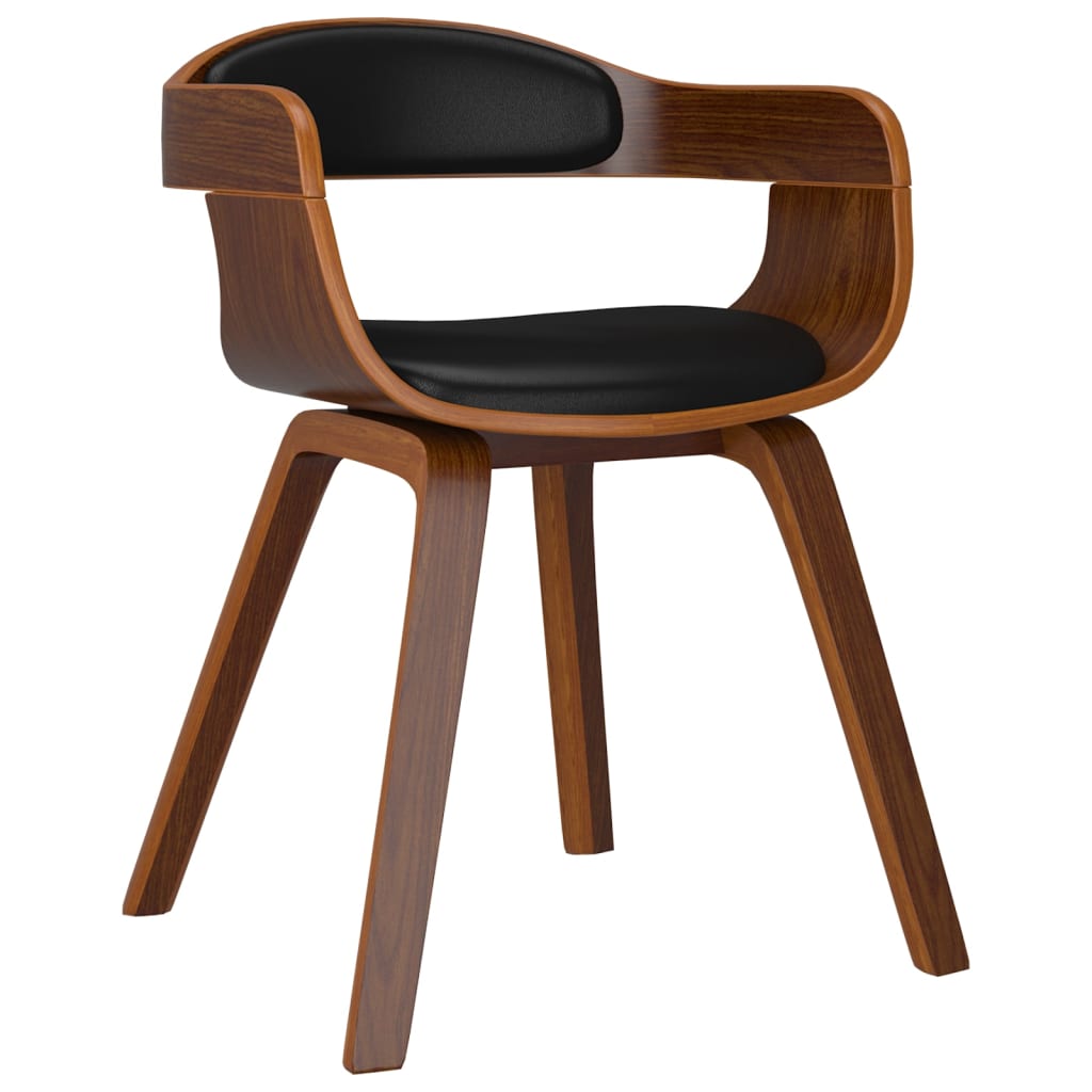 Eetkamerstoelen 2 st gebogen hout en kunstleer zwart - AllerleiShop