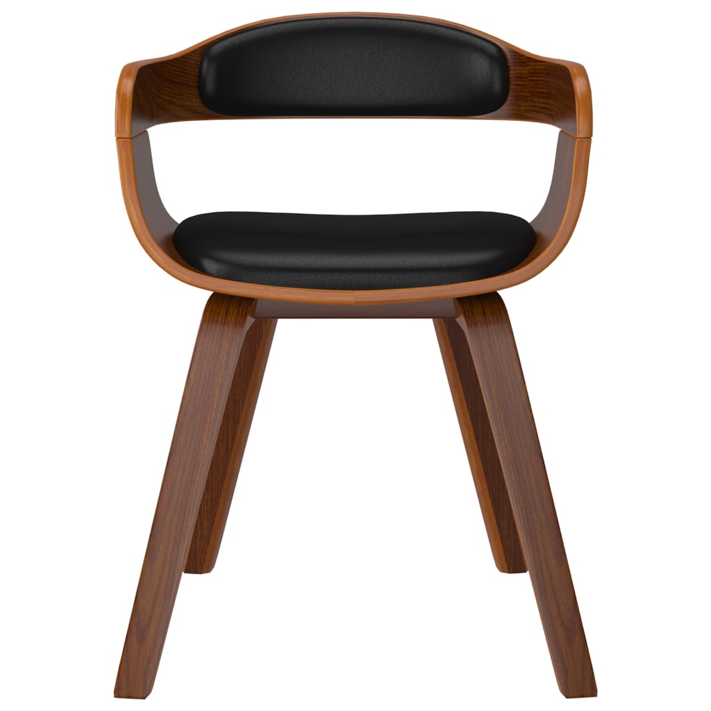 Eetkamerstoelen 2 st gebogen hout en kunstleer zwart - AllerleiShop