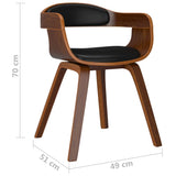 Eetkamerstoelen 2 st gebogen hout en kunstleer zwart - AllerleiShop