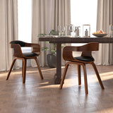 Eetkamerstoelen 2 st gebogen hout en kunstleer zwart - AllerleiShop