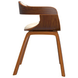 Eetkamerstoelen 2 st gebogen hout en kunstleer crèmekleurig - AllerleiShop