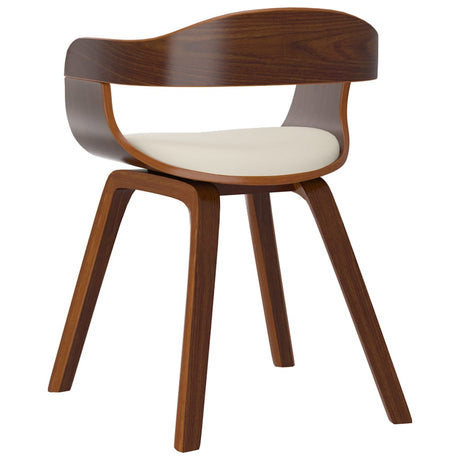 Eetkamerstoelen 2 st gebogen hout en kunstleer crèmekleurig - AllerleiShop