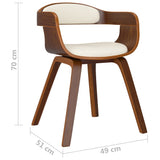 Eetkamerstoelen 2 st gebogen hout en kunstleer crèmekleurig - AllerleiShop