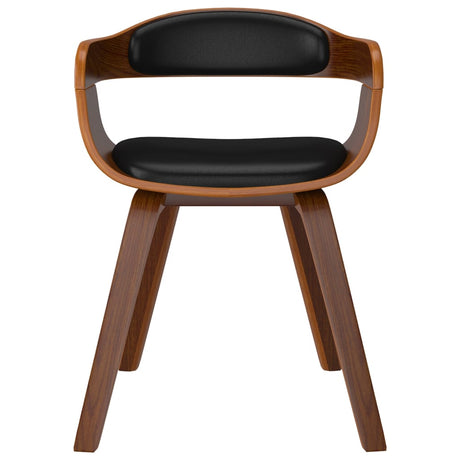 Eetkamerstoelen 6 st gebogen hout en kunstleer zwart - AllerleiShop