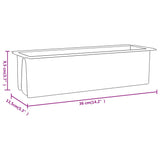 Bloembakken voor europallets 12 st 36x13,5x9,5 cm PP grijs