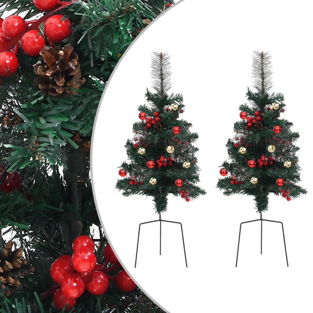 Tuinkerstbomen 2 st 76 cm PVC - AllerleiShop