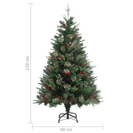 Kerstboom met dennenappels 120 cm PVC en PE groen - AllerleiShop