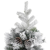 Kerstboom met dennenappels en sneeuw 195 cm PVC en PE - AllerleiShop