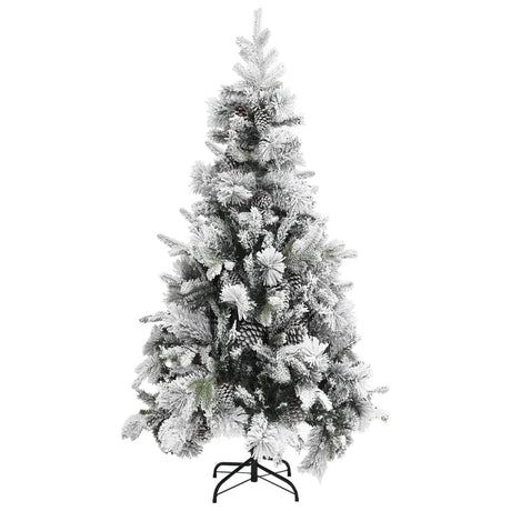 Kerstboom met dennenappels en sneeuw 225 cm PVC en PE - AllerleiShop