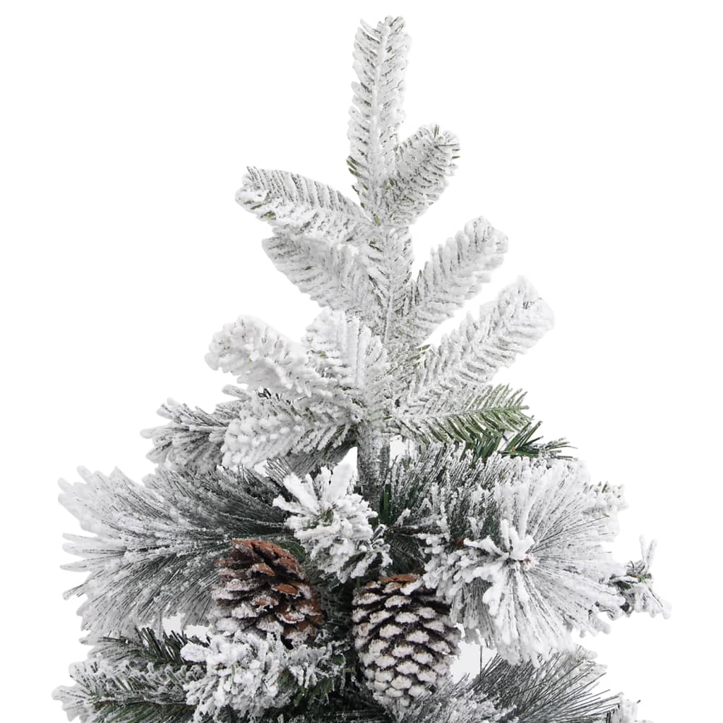 Kerstboom met dennenappels en sneeuw 225 cm PVC en PE - AllerleiShop