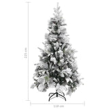 Kerstboom met dennenappels en sneeuw 225 cm PVC en PE - AllerleiShop