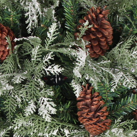 Kerstboom met dennenappels 120 cm PVC en PE groen en wit - AllerleiShop