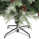 Kerstboom met dennenappels 120 cm PVC en PE groen en wit - AllerleiShop