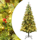 Kerstboom met LED en dennenappels 120 cm PVC en PE groen - AllerleiShop