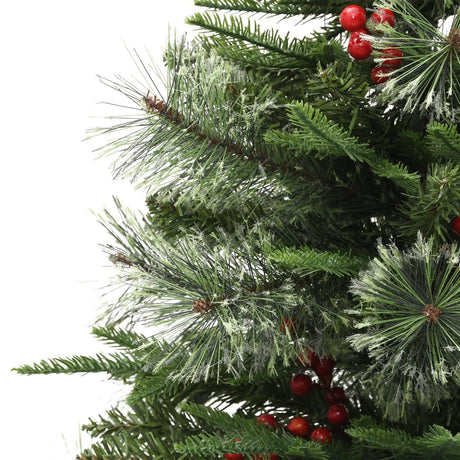 Kerstboom met LED en dennenappels 120 cm PVC en PE groen - AllerleiShop