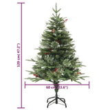 Kerstboom met LED en dennenappels 120 cm PVC en PE groen - AllerleiShop