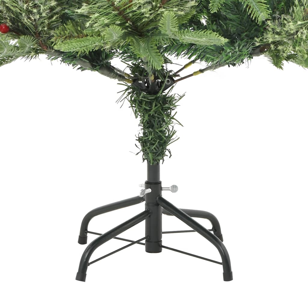 Kerstboom met LED en dennenappels 150 cm PVC en PE groen - AllerleiShop